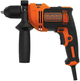 Black+Decker, Single Gear Hammer Drill with 4 Drill Bits in Kitbox  BEH710K-GB